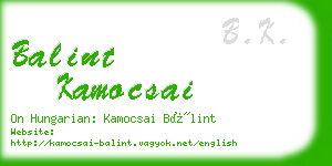 balint kamocsai business card